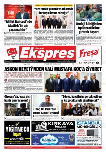 Giresun Ekspres gazetesi ilk sayfası