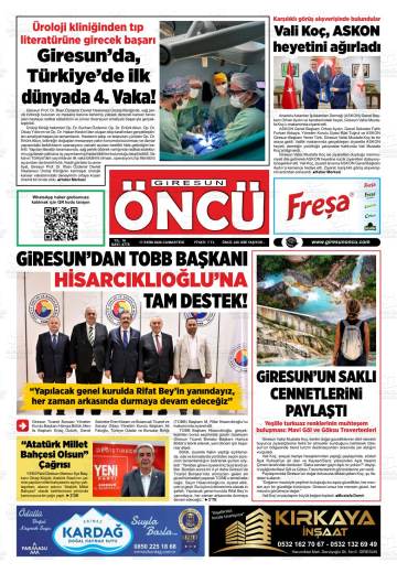 Giresun Öncü gazetesi ilk sayfası