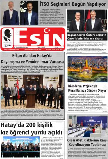 Esin gazetesi ilk sayfası