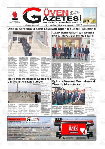 Güven gazetesi ilk sayfası