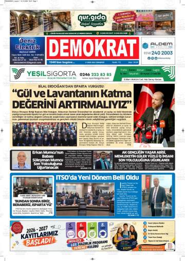 Demokrat gazetesi ilk sayfası