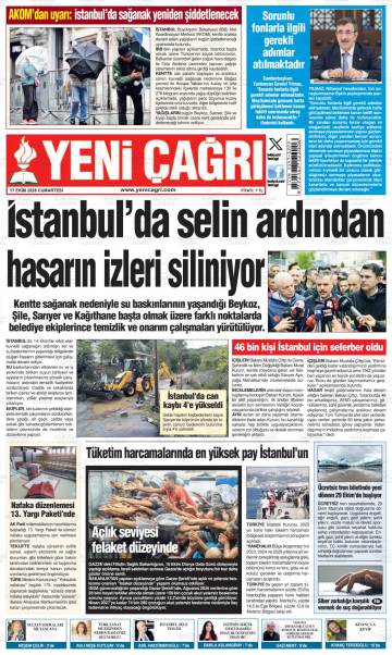 Yeni Çağrı gazetesi ilk sayfası