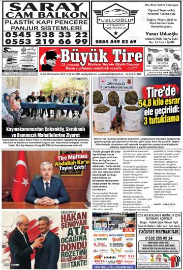 Büyük Tire gazetesi ilk sayfası