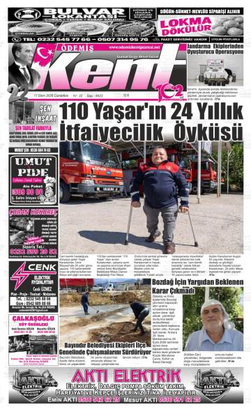 Ödemiş Kent gazetesi ilk sayfası
