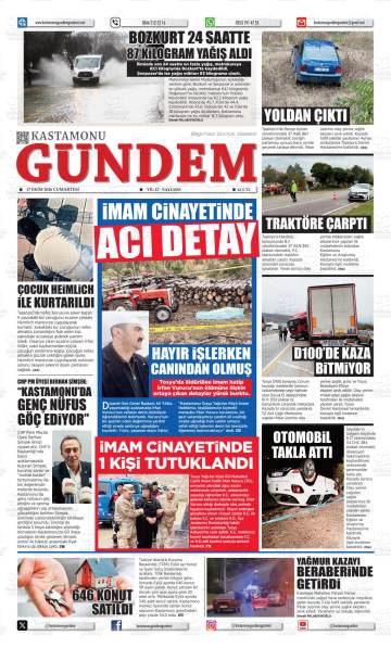 Kastamonu Gündem gazetesi ilk sayfası
