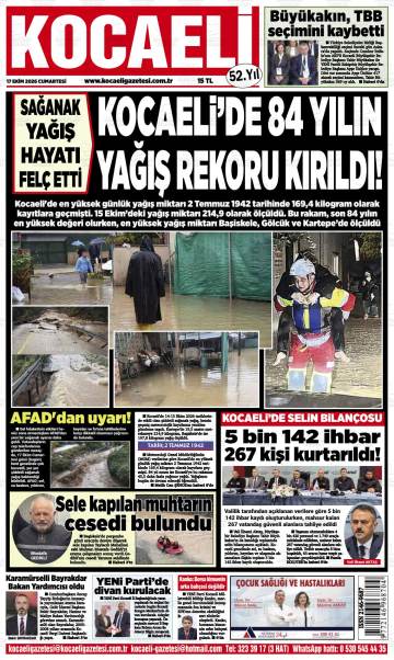 Kocaeli gazetesi ilk sayfası