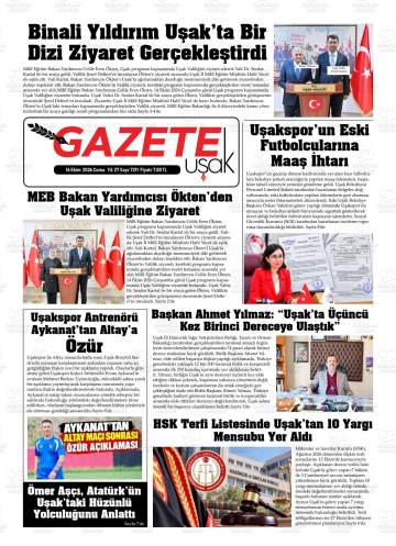 Gazete Uşak gazetesi ilk sayfası
