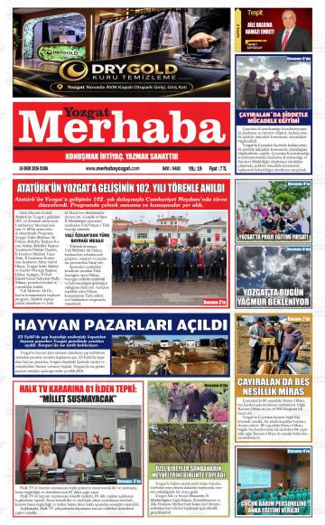 Merhaba Yozgat gazetesi ilk sayfası