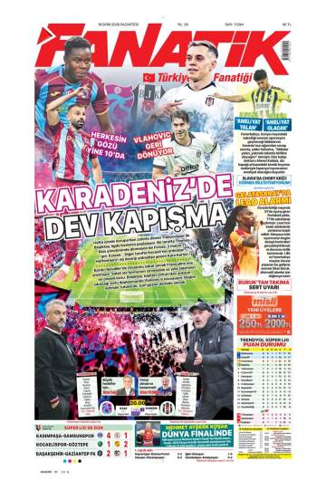 Fanatik gazetesi ilk sayfası
