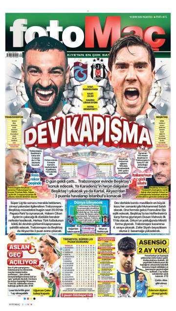 Fotomaç gazetesi ilk sayfası