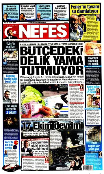 Nefes gazetesi ilk sayfası