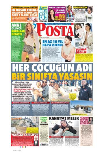 Posta gazetesi ilk sayfası
