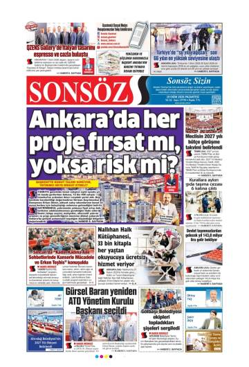Sonsöz gazetesi ilk sayfası