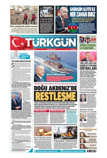 Türkgün gazetesi ilk sayfası