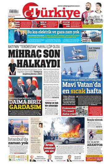Türkiye gazetesi ilk sayfası
