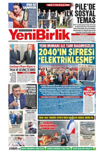 Yeni Birlik gazetesi ilk sayfası