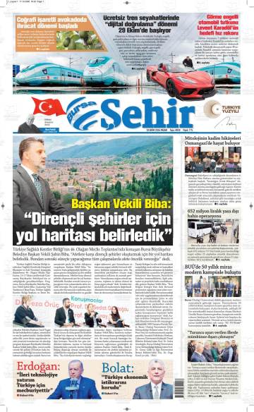 Bursa Şehir gazetesi ilk sayfası