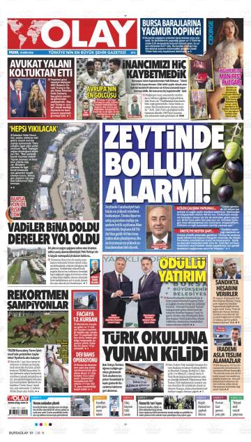 Olay gazetesi ilk sayfası