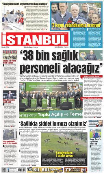İstanbul gazetesi ilk sayfası
