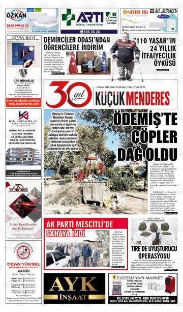 Küçük Menderes gazetesi ilk sayfası