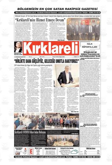 Kırklareli gazetesi ilk sayfası