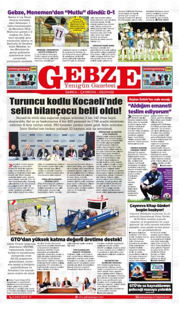 Gebze Yenigün gazetesi ilk sayfası