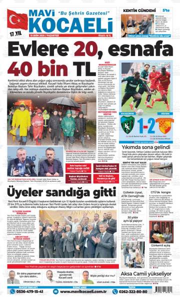 Mavi Kocaeli gazetesi ilk sayfası