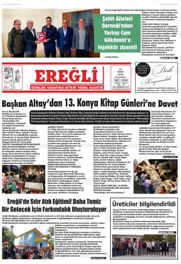 Ereğli gazetesi ilk sayfası