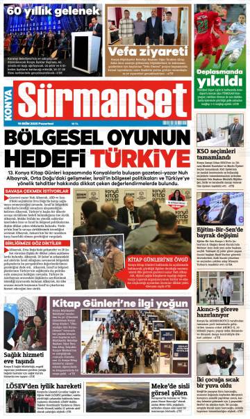 Konya Sürmanşet gazetesi ilk sayfası