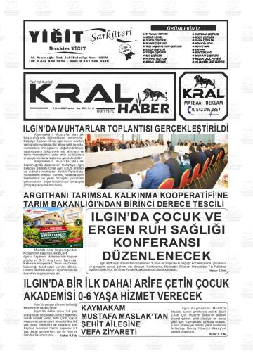 Kral Haber gazetesi ilk sayfası