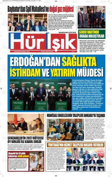 Hür Işık gazetesi ilk sayfası