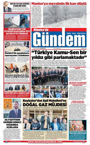 Manisa'da Gündem gazetesi ilk sayfası