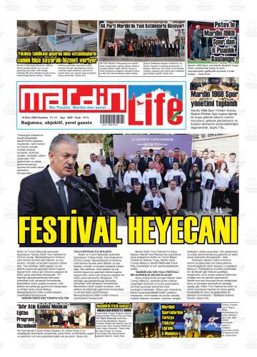 Mardin Life gazetesi ilk sayfası