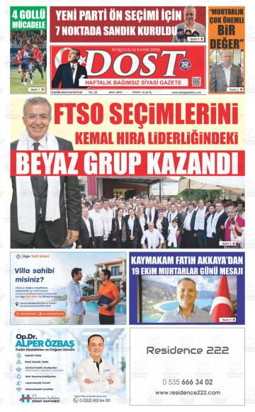 Dost gazetesi ilk sayfası