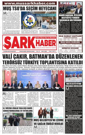 Muş Şark Haber gazetesi ilk sayfası