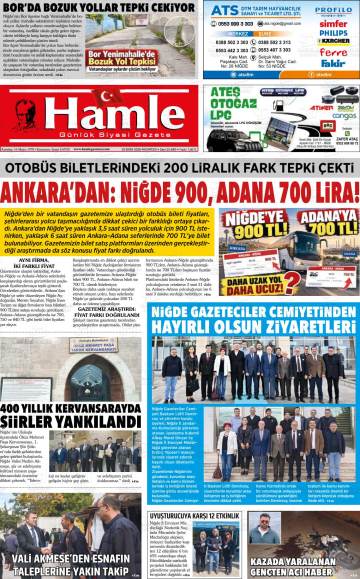 Hamle gazetesi ilk sayfası