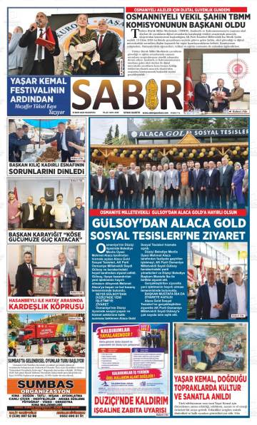 Sabır gazetesi ilk sayfası