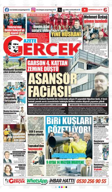 Gazete Gerçek gazetesi ilk sayfası
