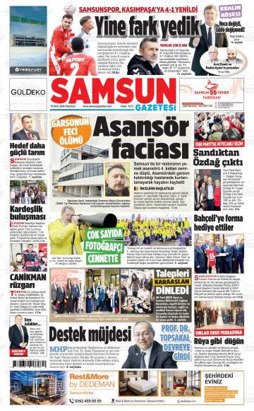 Samsun gazetesi ilk sayfası