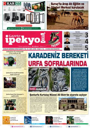 Gazete İpekyol gazetesi ilk sayfası