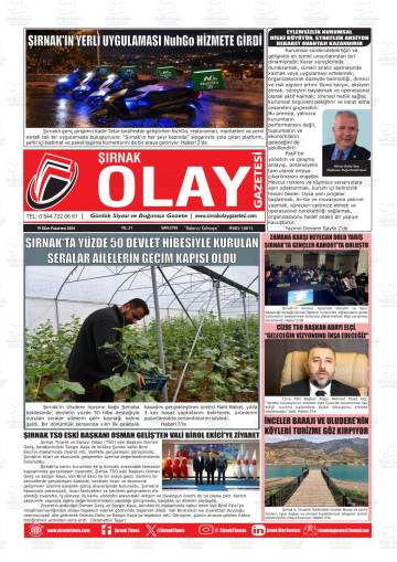 Şırnak Olay gazetesi ilk sayfası