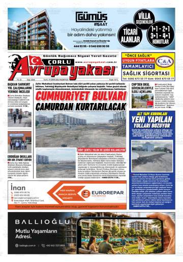 Avrupa Yakası gazetesi ilk sayfası