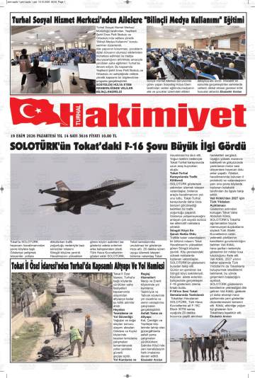 Turhal Hakimiyet gazetesi ilk sayfası