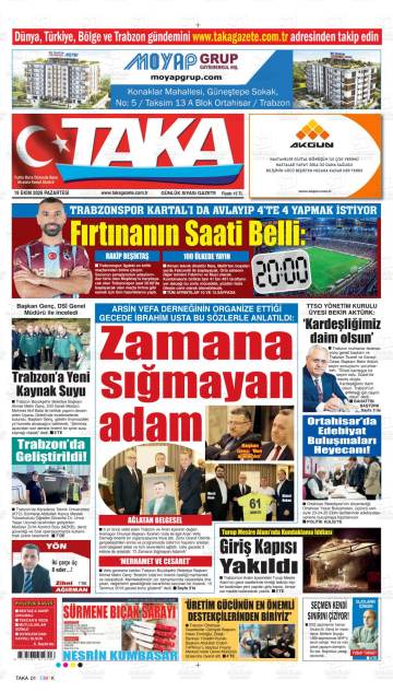 Taka gazetesi ilk sayfası
