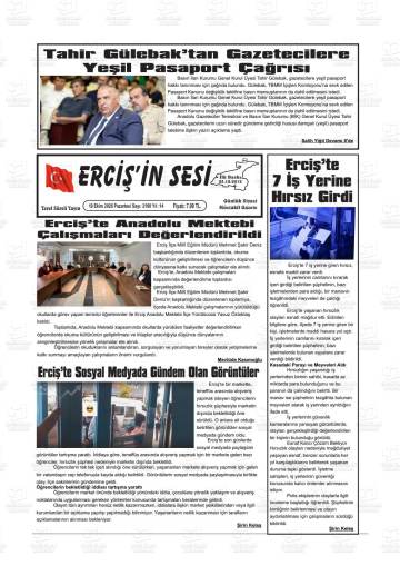 Erciş'in Sesi gazetesi ilk sayfası