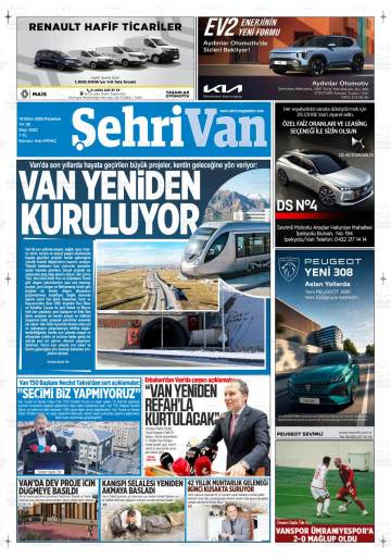 Şehrivan gazetesi ilk sayfası