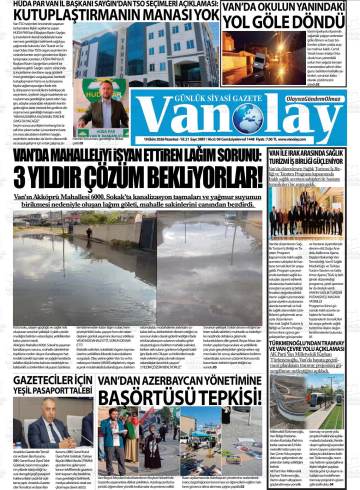 Van Olay gazetesi ilk sayfası