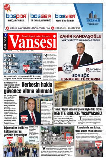 Vansesi gazetesi ilk sayfası