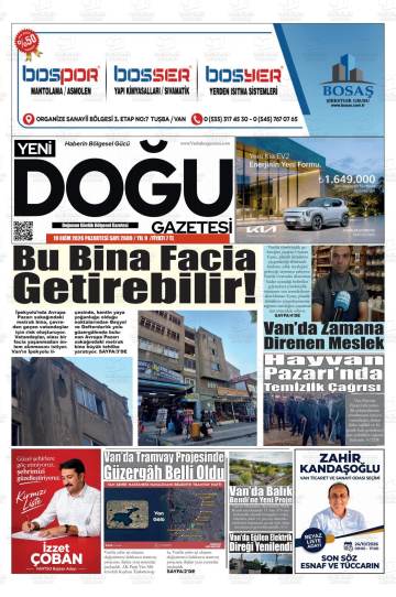 Yeni Doğu gazetesi ilk sayfası