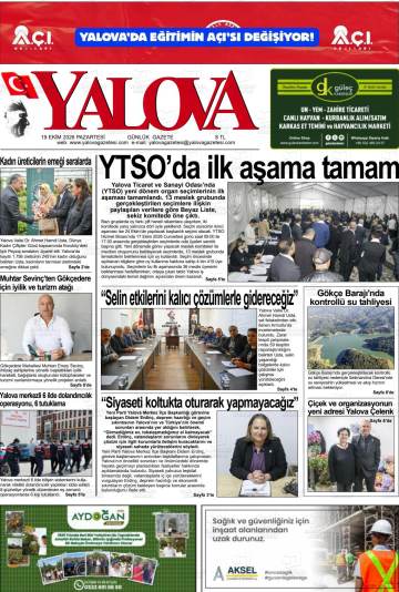 Yalova gazetesi ilk sayfası